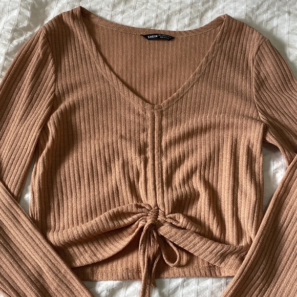 SHEIN Tan Longsleeve Top Size L - Picture 3 of 4